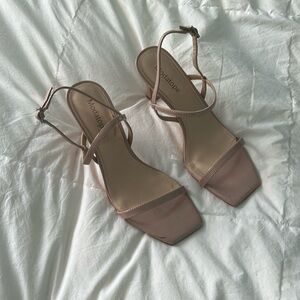 Nude strappy heels